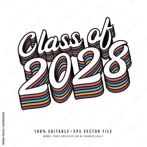 Class Of 2028 Typography Design Vector Text For Design Congratulation