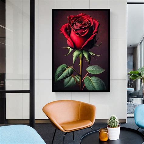 Red Rose Wall Decor Red Rose Canvas Print Red Rose Close Up Wall