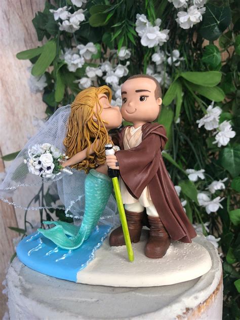 Mermaid Wedding Cake Topper - jenniemarieweddings