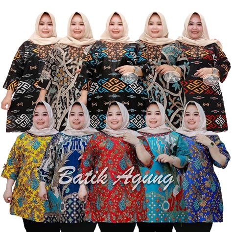 Jual Baju Tunik Batik Wanita Super Jumbo Oversize Big Size Ld Muat