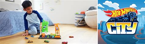 Amazon Hot Wheels City Track Set Super Recharge Fuel Station Playset With EV Chargers 1
