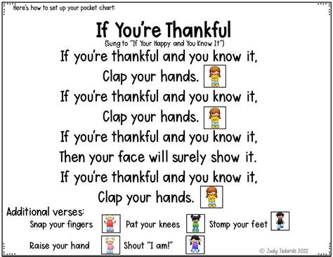 If You're Thankful {Pocket Chart Song} | Made By Teachers