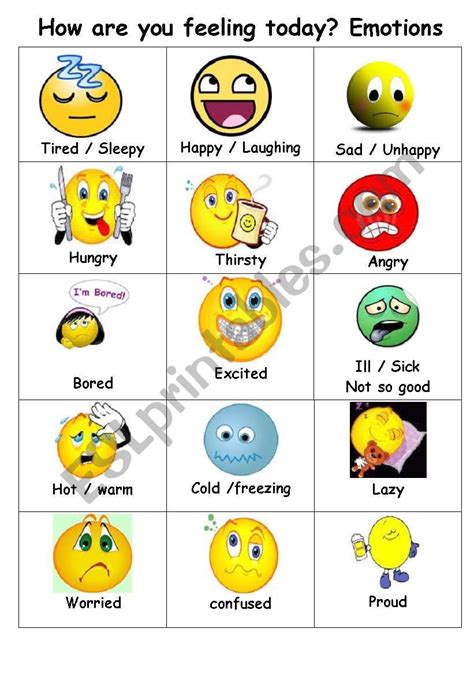 Feelings And Emotions Worksheet English Esl Worksheets For Distance