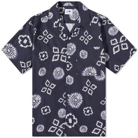 NN07 Julio Print Vacation Shirt Navy Print END