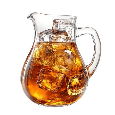 glass pitcher filled  iced tea  refreshing ice cubes iced tea