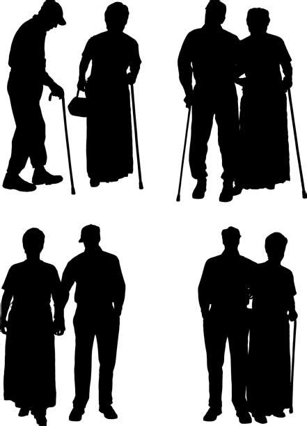 Sad Old Woman Silhouettes Illustrations Royalty Free Vector Graphics