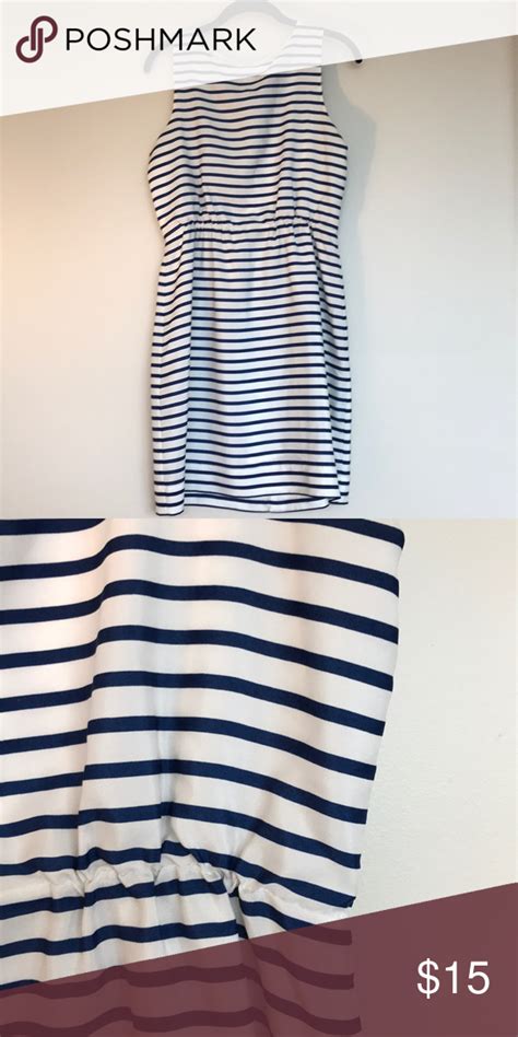 J Crew Factory Blue And White Striped Dress White Striped Dress