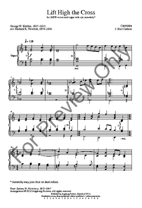 Lift High The Cross Sheet Music by J Bert Carlson (SKU: 1451479393 ...