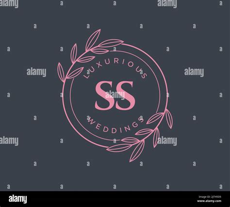 SS Initialen Brief Hochzeit Monogramm Logos Vorlage Handgezeichnete