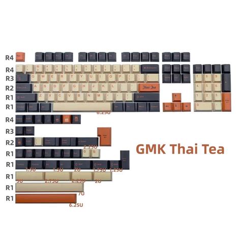 Gmk Thai Tea Full Set Keycaps Cool Keycaps Kca Profile Keycaps