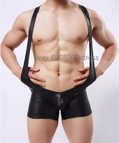 Men Lingerie Underwear Sexy Suspender Wrestling Singlet Stretchy