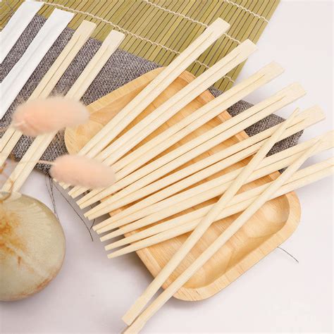 Individually Wrapped 21cm Customised Bamboo Twin Chopsticks Sushi