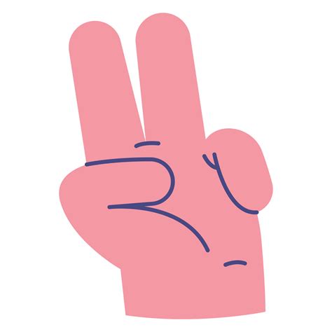 Peace Hand Gesture Color 2D Illustrations 27125324 PNG