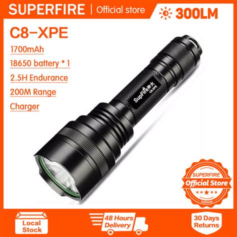 SUPERFIRE ไฟฉาย ไฟฉายพลงสง C8 XPE Lazada co th