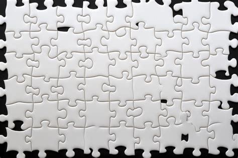 Premium Photo White Jigsaw Puzzle Pattern Background