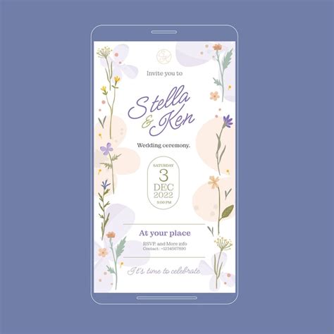 Invitaci N Digital De Boda Dibujada A Mano Vector Premium