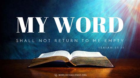 His Word Will Not Return To Him Void Pastoral Care Center