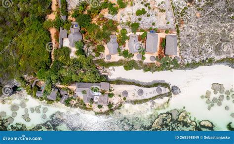 Aerial Shot On Zanzibar Mtende Beach Tanzania Stock Image Image Of