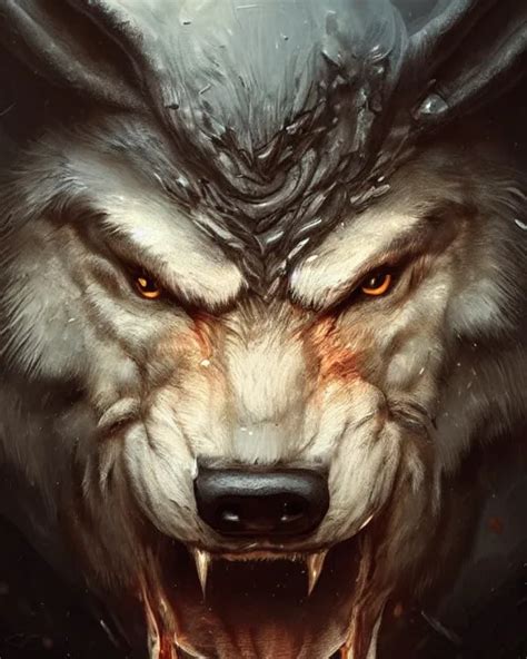 A Minotaur As A Wolf Terrifying Face Highly Detailed Stable