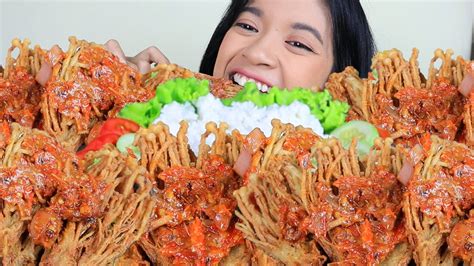 Mukbang Jamur Enoki Crispy Sambal Cumi Cerita Proses Naikin Bb Pake