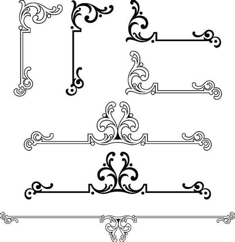 Ornate Corner And Centre Scrolls Vector Art Illustration Portfolio