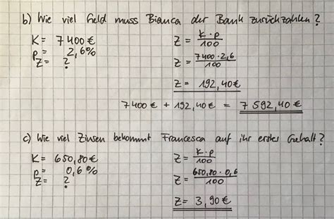 Arbeitsblatt L Sung Bungsblatt Zinsrechnung Mathematik Tutory De