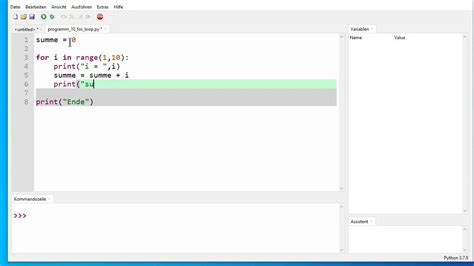 For Schleife In Python Youtube