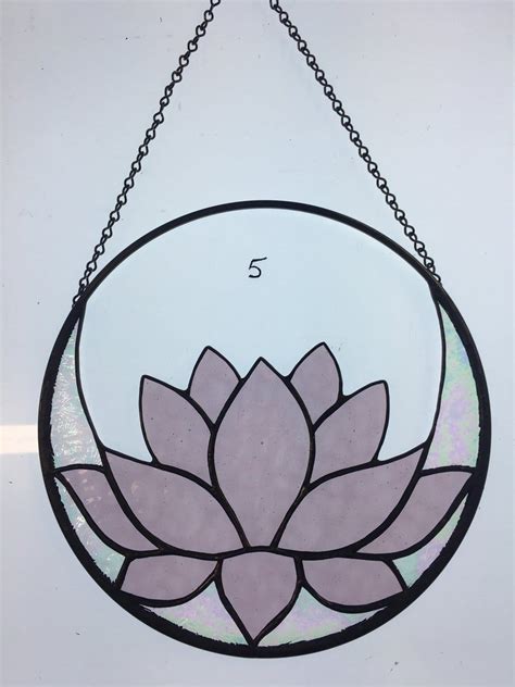 Pink Lotus In A Variety Of Shades Stained Glass Sun Catcher Etsy