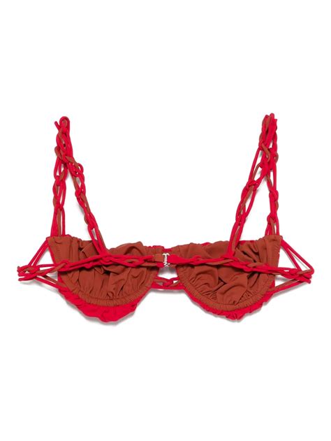 Isa Boulder Reversible Bikini Top Red FARFETCH