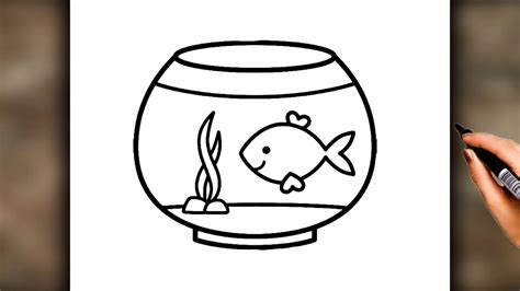 Comment dessiner un aquarium de poissons étape par étape facile