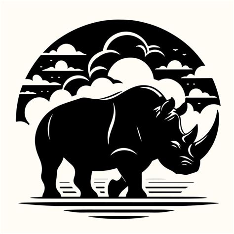 Premium Vector Rhino Silhouette Vector Illustration Set