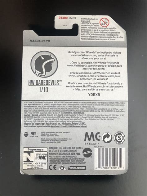 HOT WHEELS MAZDA REPU HW DAREDEVILS 1 10 DTX00 2015 NO BLISTER PALADINO LEILÕES