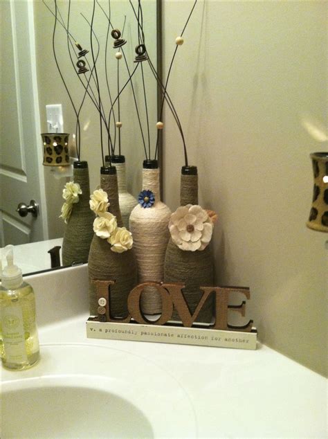 Pin By Jmcknightperez On Bathroom Decor With Images Wine Bottle Diy