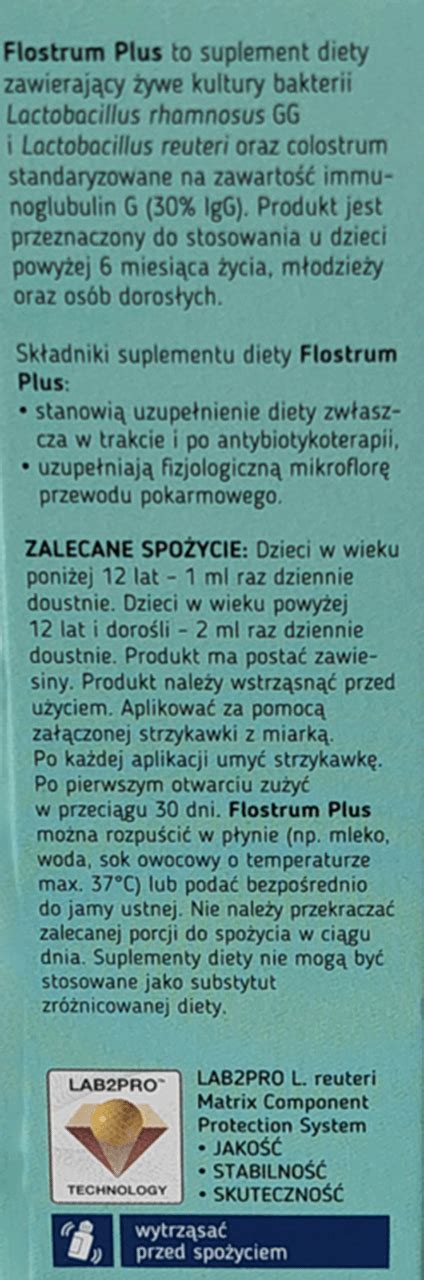 FLOSTRUM PLUS suplement diety zawierający żywe kultury bakterii