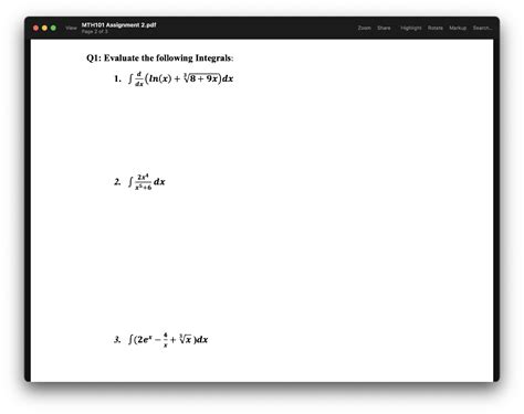 Solved Q1 Evaluate The Following Integrals 1