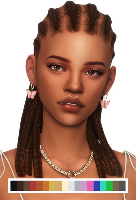 Sims Cornrow Hair Cc Maxis Match Alpha Fandomspot