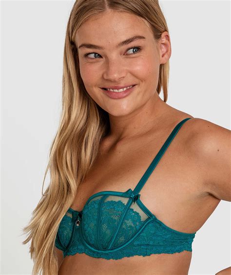 Bras N Things Bethany Full Cup Balconette Bra Teal