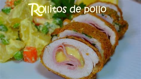 Rollitos De Pollo Rellenos Con Jam N Y Queso F Cil Cordon Bleu Youtube