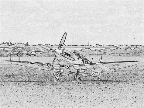 Spitfire Aircraft Pencil Sketch :: Behance