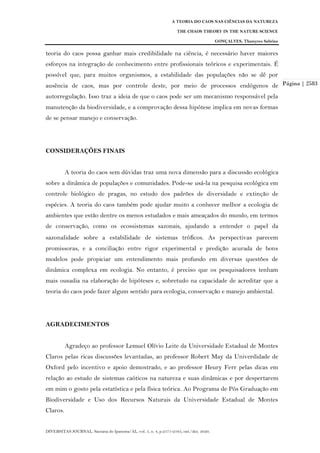 A teoria do caos nas ciências da natureza PDF