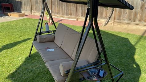 YOLENY Outdoor Porch Swing With Hardtop REVIEW YouTube