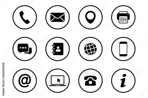 Contact Us Icons Communication Icons Set Business Card Contact