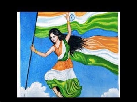 Independence Day Drawing Easy Step By Steps Bharat Mata Painting