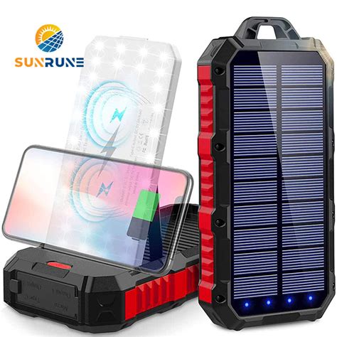 Quick Sell High 30000mAh Capacity Qi Wireless Solar Power Bank