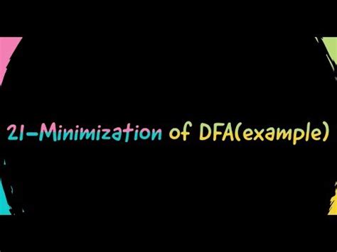 21 Minimization Of DFA Examples Part 1 In Hindi YouTube