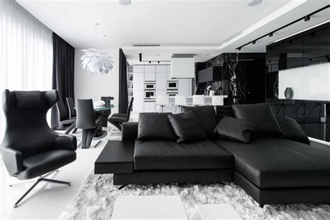 Black And White Interior Design Ideas: Modern Apartment By ...