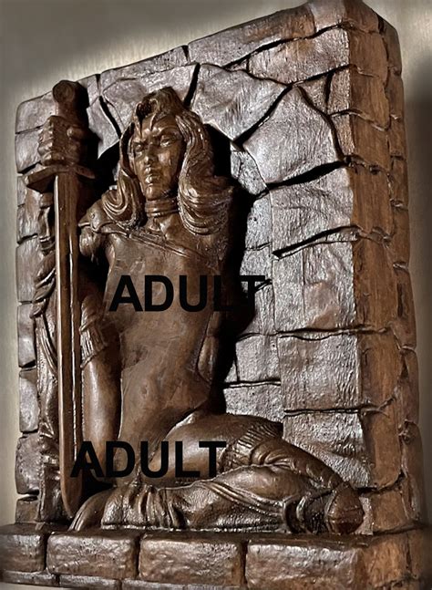 Sexy Warrior Wood Carving Nude 5 75 X 5 X 1 5 Relief Free Standing