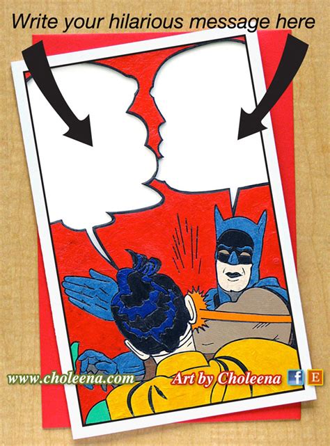 Batman Slap Meme Greeting Card Large Card Any Occasion Blank Card ...