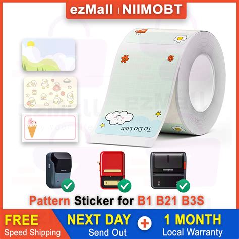 B21 B1 B3S Pattern Stickers NIIMBOT Waterproof Tearproof Self