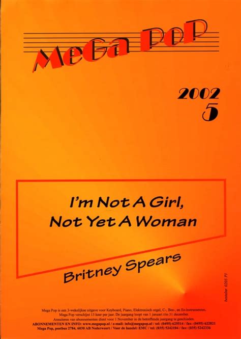 Britney Spears I M Not A Girl Not Yet A Woman Von Sandberg Martin Im Stretta Noten Shop Kaufen